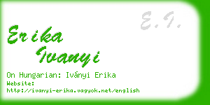 erika ivanyi business card